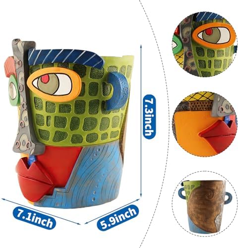 Midogaigai Abstract Face Planter Pots for Indoor Plants&Flowers Home Decor - Image 3