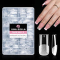 UNA GELLA Sharp Square Nail Tips Medium Soft Gel Nail Tips 216pcs 12 Sizes by UNAGELLA