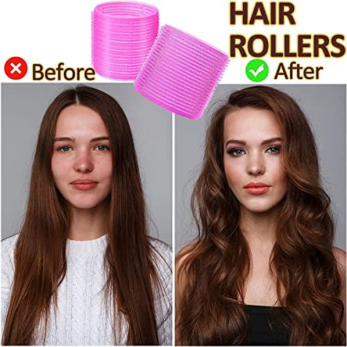 BESSEEK Hair Rollers Sets, 12 Pcs Self Grip Salon Hair Dressing Curlers, Jumbo Large Rollers for Long Short Hair, DIY Curly Hairstyle for Women, Heat-free Hair Curlers (6XLarge+6XMedium) - Image 5