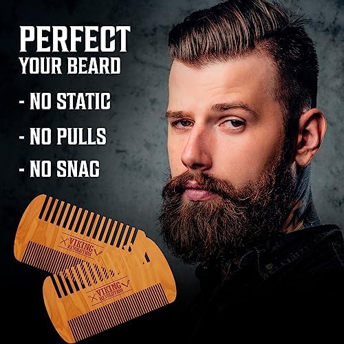Viking Revolution Wooden Beard Comb & Case - Pocket Comb, 2 Pack - Image 5