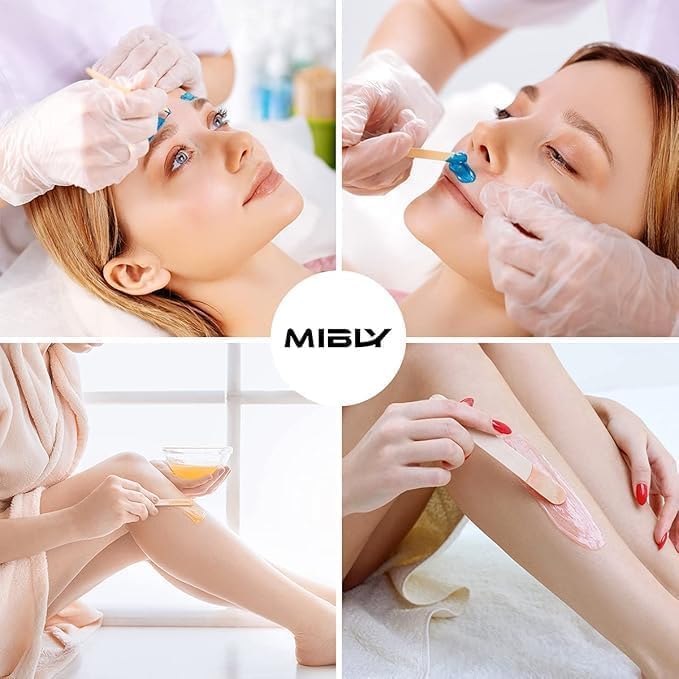 Mibly 4 Style Assorted Wooden Wax Sticks for Body Legs Face and Small Medium Large Sizes Eyebrow Waxing Applicator Spatulas for Hair Removal or Wood Craft Sticks (Pack of 800) - Image 4