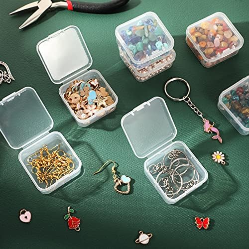 Jetec 6 Pieces Small Clear Plastic Storage Box, 1.7 x 1.7 x 0.8 Inch - Image 6