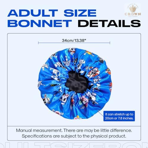 Silky Design Bonnet with Elastic Soft Band Adjustable Women and Men Bonnets for Sleeping Comfortable Satin Fabric (Blue Op) - Image 6