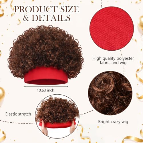 Crazy Wig Hairy Headband Hat, Curls, Brown - Image 2