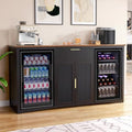 GDLF 70.1" Coffee Bar Cabinet with Fridge Space, Fluted Sideboard,Black by GDLFGoodLife