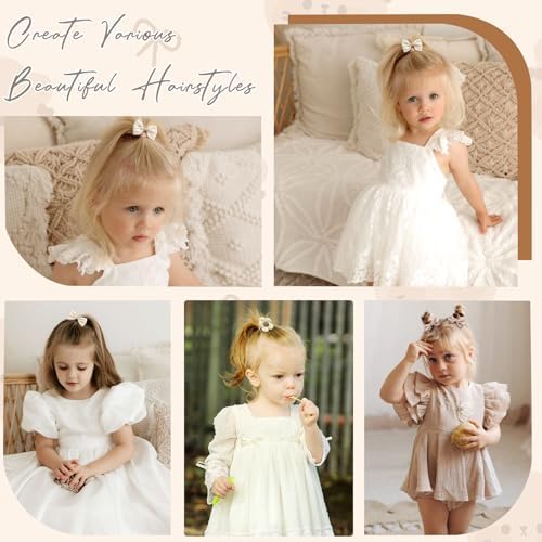 DED Baby Hair Ties with Bows, 20pcs Elastic Ponytail Holders for Infants - Image 6