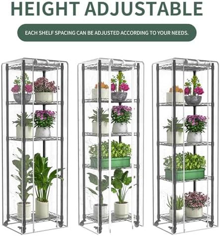 Indoor Greenhouse with Grow Lights 40W , 15.7" L×11.8" W×62.3" H - Image 5