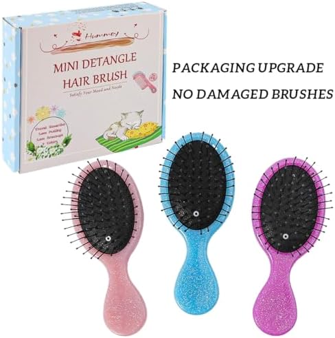 Toddler Detangler Hair Brush Travel Detangling Brushes 3Pcs Women Valentines Day Best Gift Small For Baby Kids Pocket hairbrush Pro, for Curly Wet Dry Tangle - Image 5