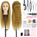 24" Mannequin Head with Hair for Hairdressing Training and Hair Styling by Yekavo