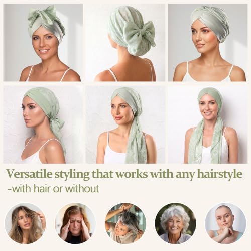 Ababalaya Satin Lined Head Wrap Chemo Headwear for Women - Image 6