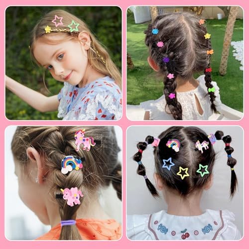 ANBALA Girls Hair Accessories Set Colorful Hair Ties for Women Girls, Elastic Ponytail Holders Rubber Band Cute Hair Clips Cute Barrettes Hair Accessories Kit (895PCS) - Image 6