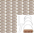 MUIIGOOD 50Pcs 32mm Hairpieces Snap Clips U Shape Wig Clips for Hair Extensions Making Wig Accessories Set Tools (Light Brown) by MUIIGOOD