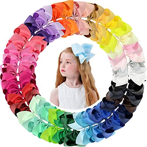 YHXX YLEN Girls Bows Hair Clip 6 Inch Big Hair Bows Clips for Little Girls by YHXXYLEN