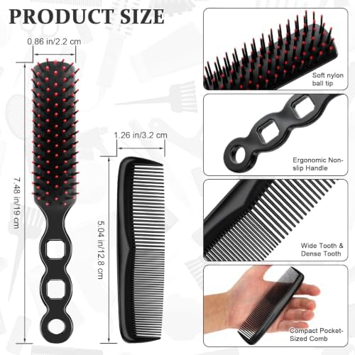 NICEMOVIC 50 Pcs Bulk Hair Brushes Combs Set for Homeless Supplies Women，Disposable Individually Wrapped Travel Hair Brushes and Combs，Detangling Hairbrush for Kids Hotel Nursing Home Charity Hygiene - Image 2