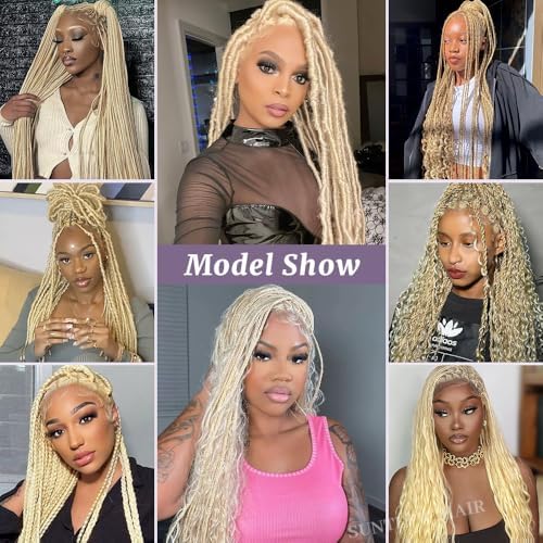 Braided Wig Cap With Human Baby Hair Crochet Wig Cap For Crochet Braids Hair Glueless Double Full Hd Lace Wig Caps For Black Women(#613 Blonde,123 Sections) - Image 5