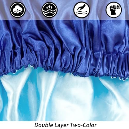 Edoneery Satin Bonnet for Sleeping Women, Double Layer Curly Hair Cap - Image 6