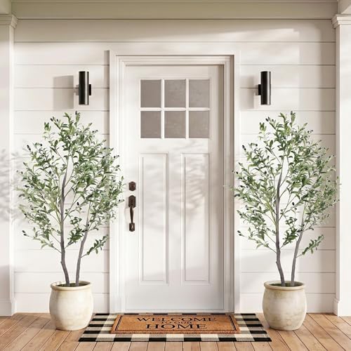 Artificial Olive Tree Indoor 5FT, 59" Tall Faux Olive Tree w/White Planter - Image 2