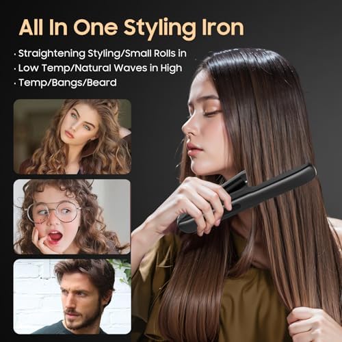 Cordless Hair Straightener, Portable Flat Iron for Travel, 2 in 1 Hair Styling Tools for straightening and Curling, Lightweight on-The-go - Image 6