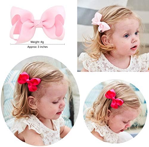 YHXX YLEN 40PCS 3Inch Hair Bows for Girls Grosgrain Ribbon Toddler Hair Bow - Image 4