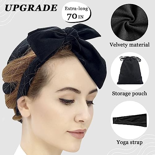 ZILAMPU Heatless Curls Overnight Long Hair 70" Curling Headband - Black - Image 2