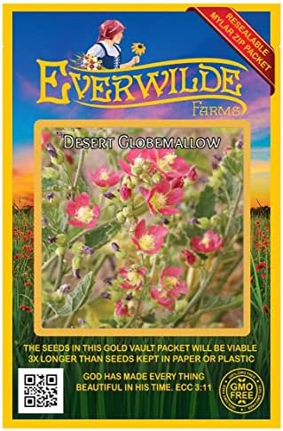 1000 Desert Globemallow Native Wildflower Seeds - Gold Vault Jumbo Seed Packet by Everwilde+Farms