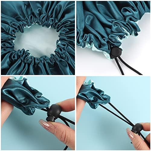 Pengxiaomei 2 Pack Satin Bonnet for Sleeping, Drawstring Hair Bonnet - Image 3
