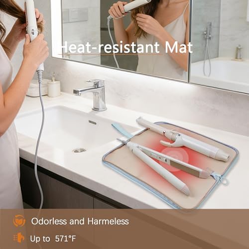 Leudes Hair Tools Travel Bag Case Hot Heat Resistant Mat 2 in 1 Pouch - Image 4