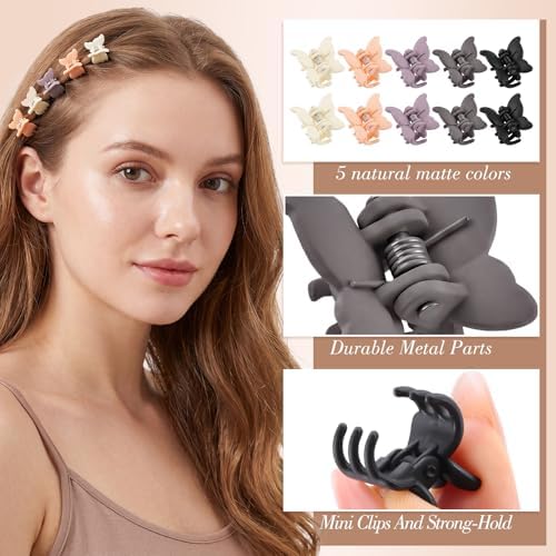 SUMAJU 80Pcs 0.6In Mini Butterfly Hair Claw Clips for Women Girls Barrettes - Image 5