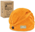 myHomeBody Hair Towel Wrap, Quick Drying Turban, Absorbent Cap – Mango by myHomeBody