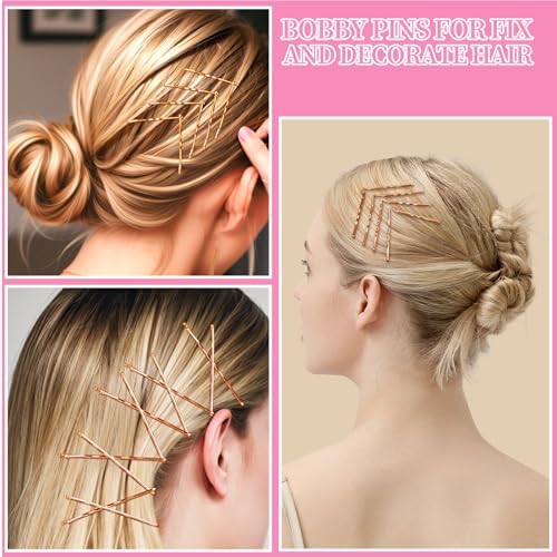 Teenitor 300pcs Bobby Pins Rose Gold Hair, Hair Pins for Women Girls Dance - Image 5