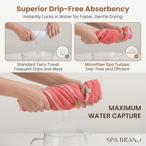 3 Pack Red Microfiber Hair Towel Wrap, Super Absorbent Quick Dry Hair Turban for Women, 10x26 Inches Soft Hair Drying Cap for Long Thick Curly Hair, Shower Bath Travel - Image 5