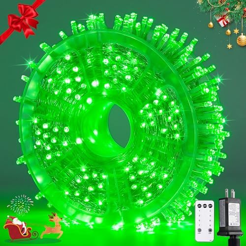 JMEXSUSS 132ft 400 LED Green Halloween Lights Indoor Outdoor Plug in 8Modes by JMEXSUSS