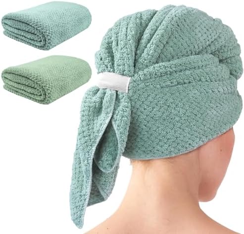 my novel things Large Microfiber Hair Towel for Women Long Curly Hair 2PK by mynovelthings