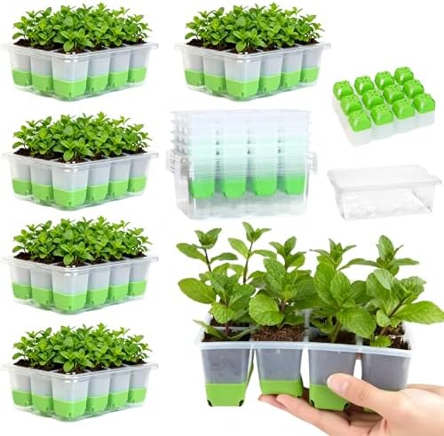 5 Pack 60-Cell Flexible Silicone Seed Starter Trays for Easy Transplant by ZSYWODFO