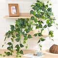 Fake Plants, Artificial Plants Indoor, 34" Fake Hanging Pothos Vines, 2PCS by Waipfaru