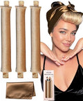 Classic Heatless Curls Overnight Rods No Heat Hair Curlers to Sleep Jumbo Foam Large Hair Rollers for Medium Long Hair Blowout Look, Heatless Flexible Curling Rod Set with Satin Wrap for Sleeping by RIFFIN