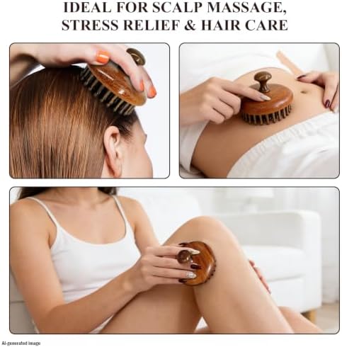 Wooden Scalp Massage Comb, 54-Tooth Scalp Massager Comb for Gentle Head Massage, Hair Oil Distribution and Wet or Dry Scalp Care - Image 6