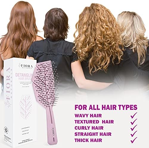 Fiora Naturals Detangling Hair Brush for Women, Detangler Hair Brush, Pink - Image 4