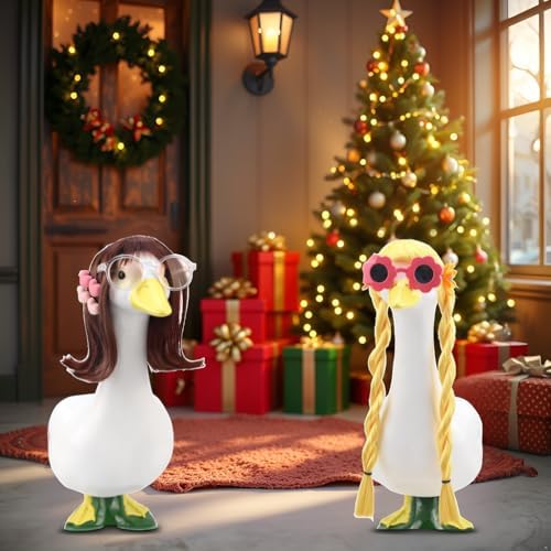 Thanksgiving Pastoral Porch Goose Wigs with Sunflower Clip, 2-Piece - Image 5