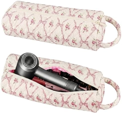 Bow Floral Hair Tools Bag Compatible with Dyson Airwrap Shark FlexStyle by Canumer