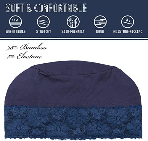 Lace Beanie Sleep Caps Head Coverings for Women Hair Loss - Image 2