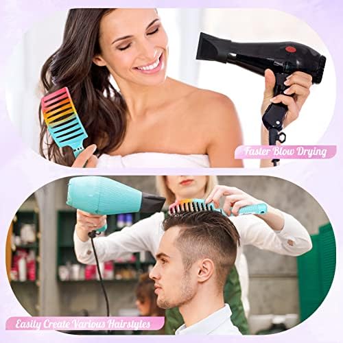 Boar Bristle Hair Brush, Curved Vented Detangler Brush Faster Blow Drying, Paddle Detangling Brush for Women Men Kids Wet Dry Long Curly Thick Straight Hair, Make Hair Shiny and Healthier(Green+Blue) - Image 6