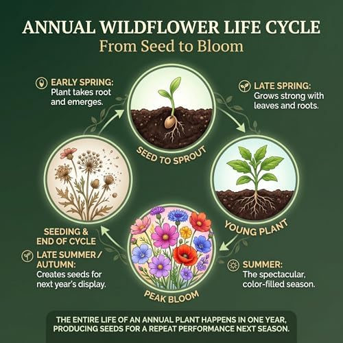 Wildflower Seed Shaker – Annual Mix by GevaGrow | 17 Variety Flower Seeds for Planting in Pots & Outdoor Gardens, Bulk 300,000+ Seeds - 1 Pound Tub - Image 4