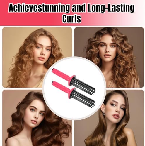 Hair Fluffy Portable 17-Teeth Curly Hair Styler Tool, 2-in-1 Anti-Slip Brush and Wand for Salon-Quality Curls - Image 3