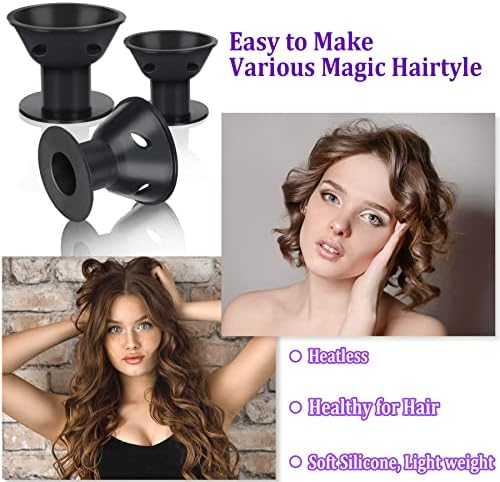 JANYUN 40 Pcs Black Silicone Hair Rollers,Heatless Hair Styling Tools - Image 5