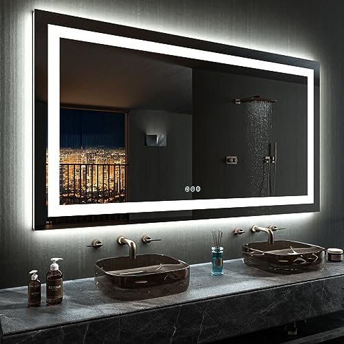 LOAAO 72"X40" RGB LED Bathroom Mirror with Lights, UL Listed by LOAAO