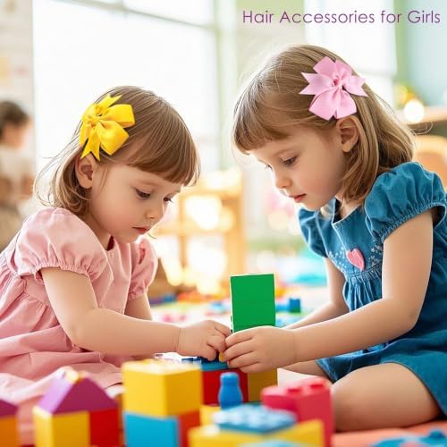 60Piece Grosgrain Ribbon Pinwheel Hair Bows Boutique Bow Alligator Clips For Girls Toddlers Teens Gifts In Pairs - Image 6