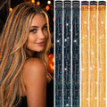 Hair Tinsel Clip in Black+Orange Colorful Fairy Hair Tinsel Kit by LEDIZE