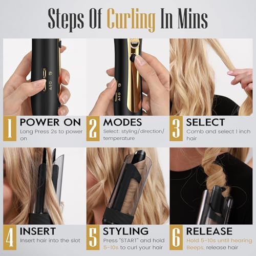 ZAVAREA Automatic Rotating Curling Iron for Long Hair - Image 3