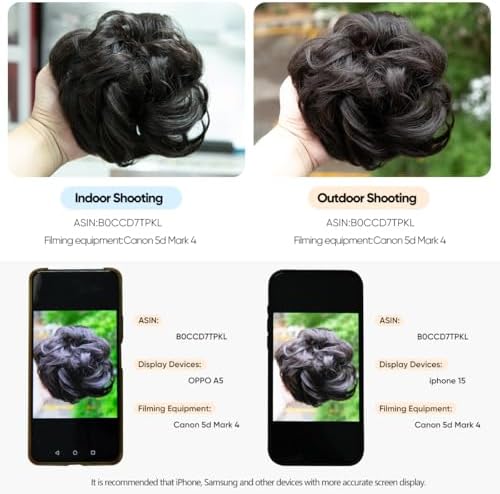 CJL HAIR Large Messy Bun Hair Piece Wavy Curly Scrunchies Synthetic Chignon Ponytail Hair Extensions Thick Updo Hairpieces for Women Beige Multi - Image 2